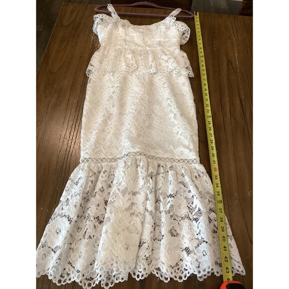 Revolve Likely Leigh White Lace Sleeveless strappy eyelet Midi Dress Size 2 NWT - Picture 7 of 10